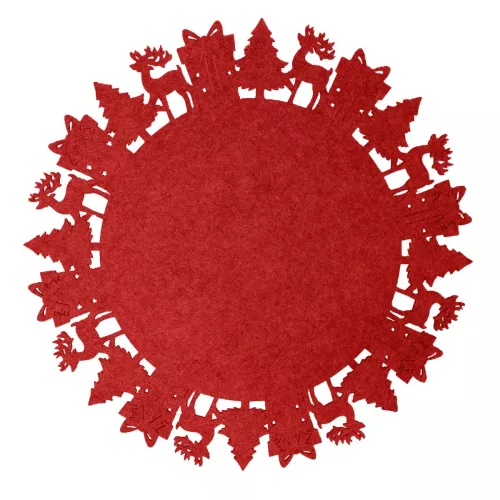 Deer Filttablett Rund Röd