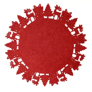 Deer Filttablett Rund Röd