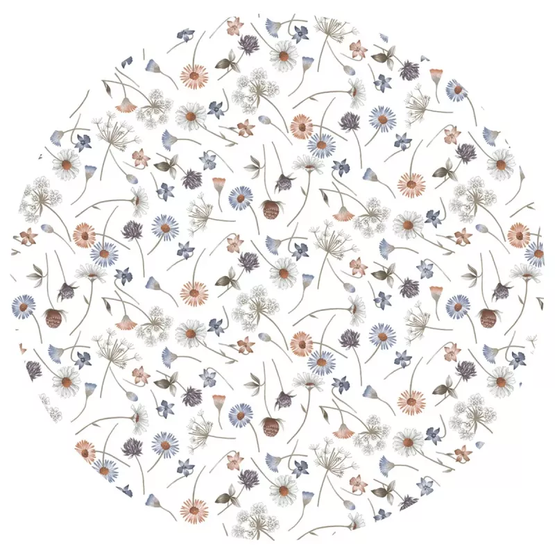Vaxduk rund 5R3-02 småblommig blå