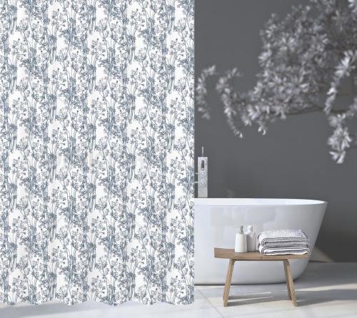 Blommigt Duschdraperi Blå