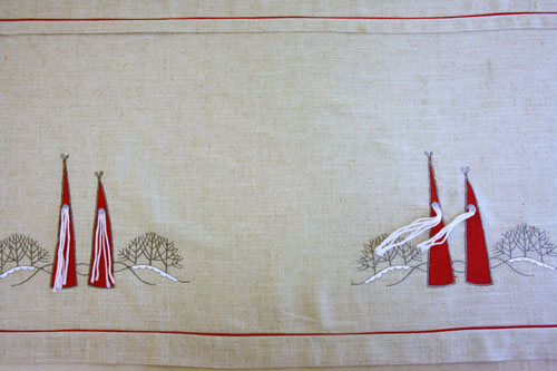 Skäggtomte linne Kappmetervara