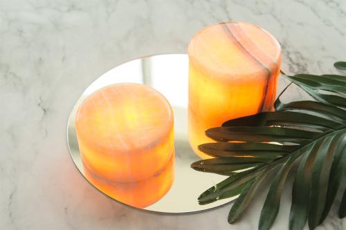 Marble Amber Batteriljus Small