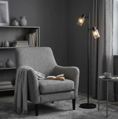 Kiera Golvlampa Svart/Grå