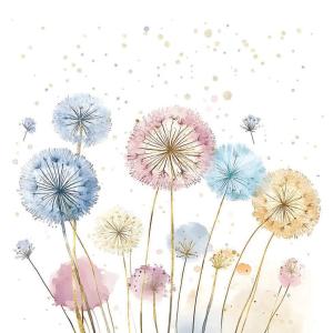 Servett Dandelions Vit