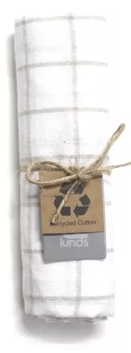 Recycle Check Kökshandduk Beige