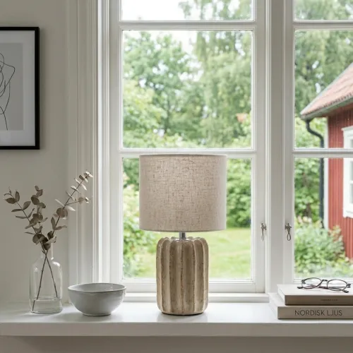 Flint Bordslampa Beige/Linne