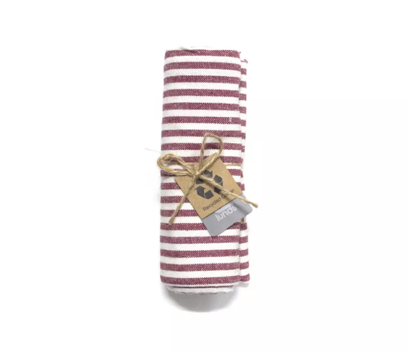 Recycle Stripe Kökshandduk Röd