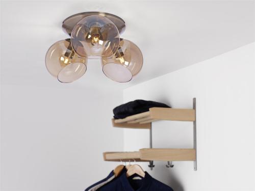 Capella Taklampa Antik & Amber