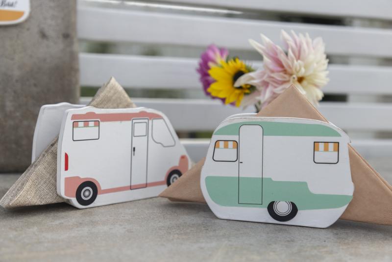 Husbil Servettställ Rosa/Vit