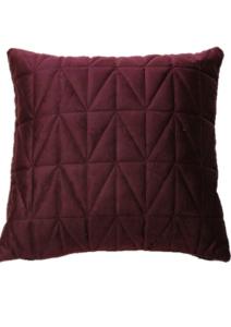 Sammet Quilt Kuddfodral Vinröd