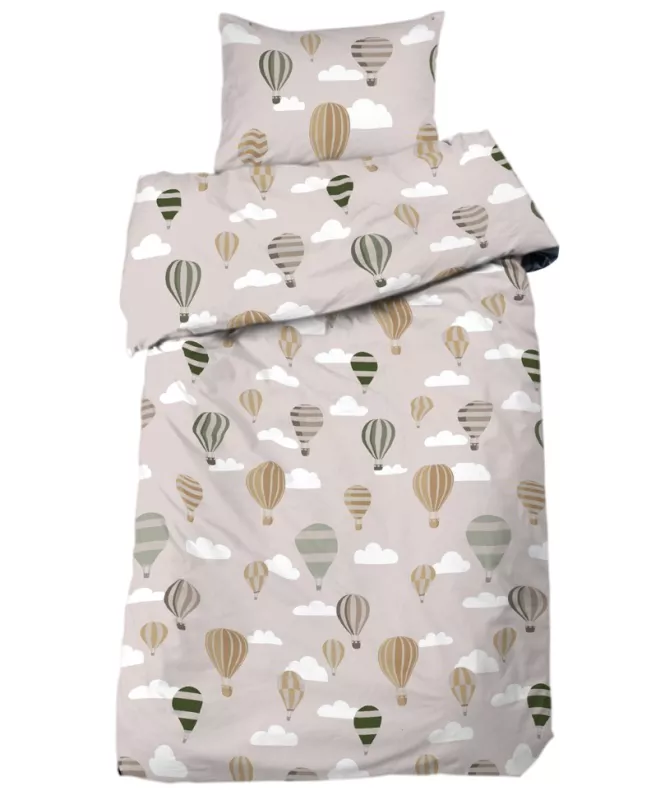 Luftballong Bäddset Spjäl Linne/Grön