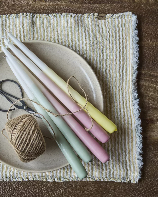 Coloured Taper Kronljus Gul