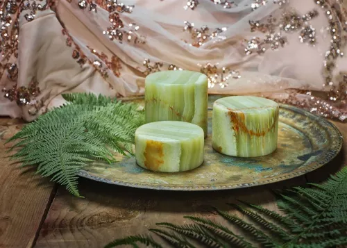 Jade Silk Grön Batteriljus Small