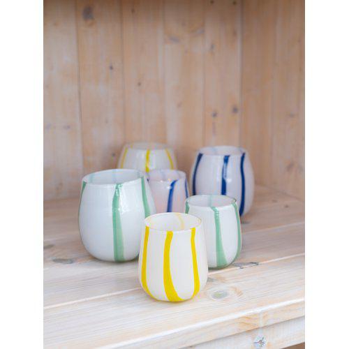 Stripe Ljuslykta Grön Liten