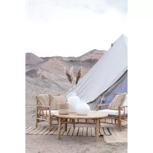 Belle Rand Kruka Natur/Vit Stor