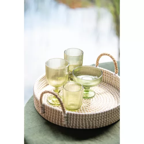 Evie Glas På Fot Grön