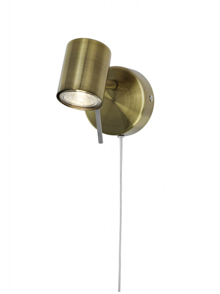 Alpha Väggspotlight Antikmässing