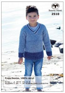 Strukturstickad tröja med V-hals