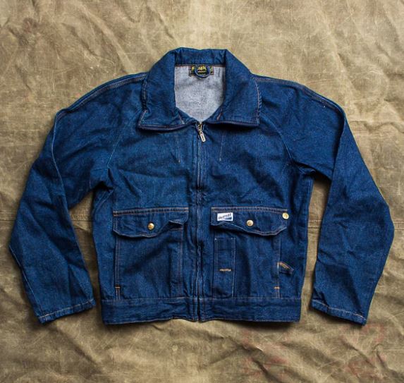 Vintage 80's Swedish Fristads Denim Work Jacket