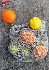 Stickad fruktkasse med dragsko i lin