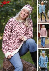 FYRKLÖVER - MÖNSTERSTICKAD DAMTRÖJA/KOFTA