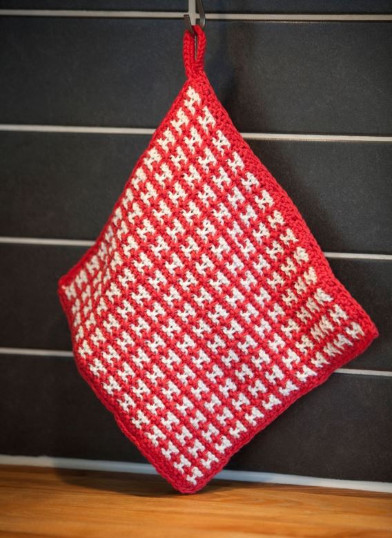Stickad grytlapp