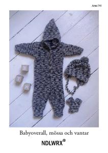 Babyoverall, mössa och vantar
