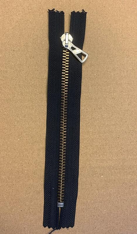 Metallblixtlås till gylf, 15 cm