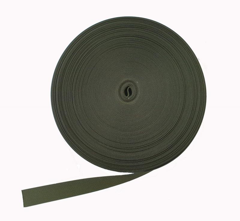 Polyesterband Militärgrön 25 mm