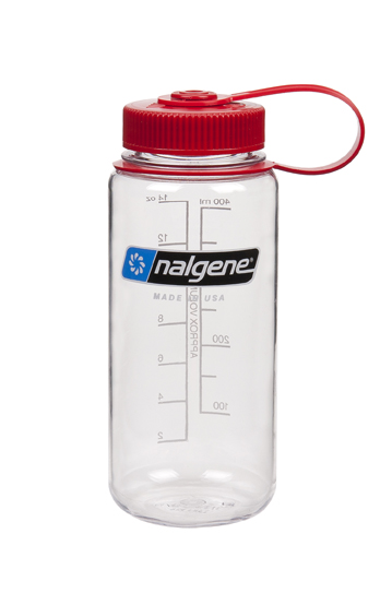 Nalgene Wide-Mouth Bottle 0,5 L Tritan Klar Med Röd Kork