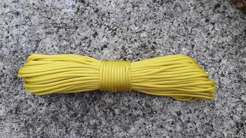 Paracord Type III 550 Yellow 30 Meter