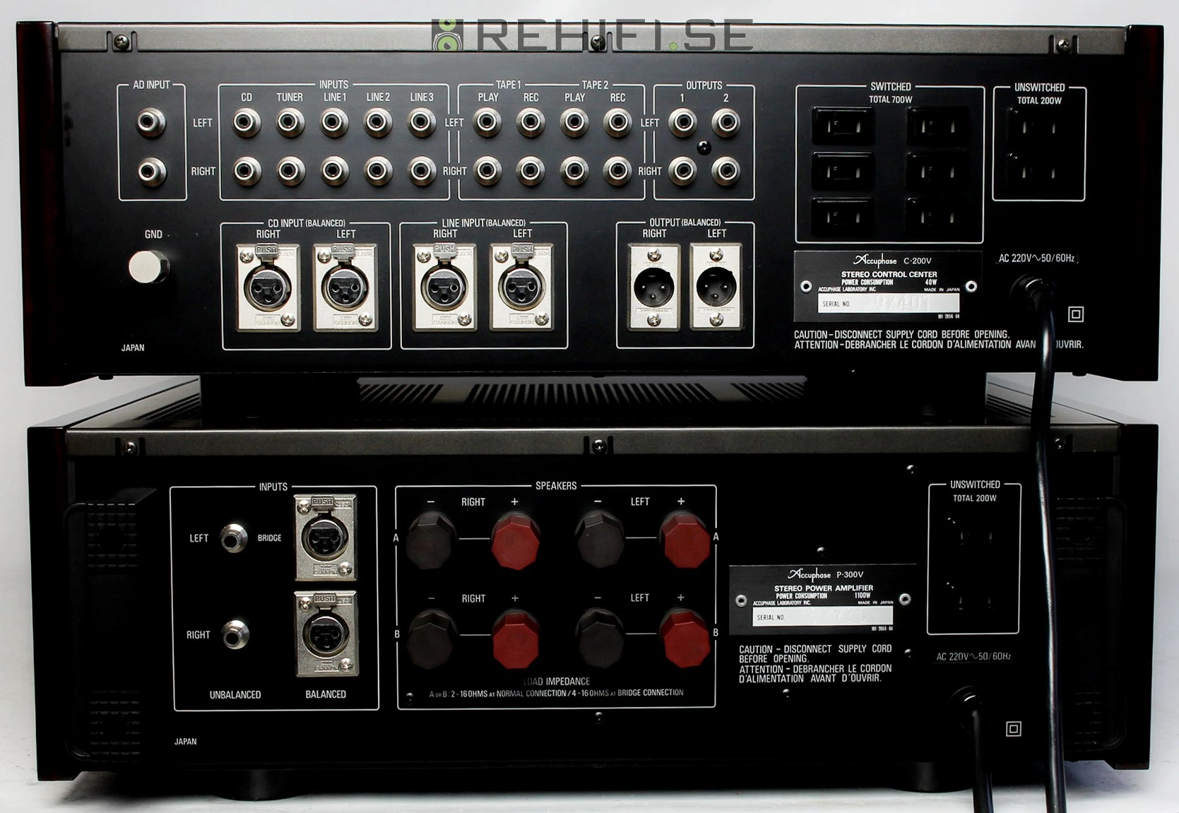 Accuphase C-200V + P-300V för och slutsteg från Rehifi