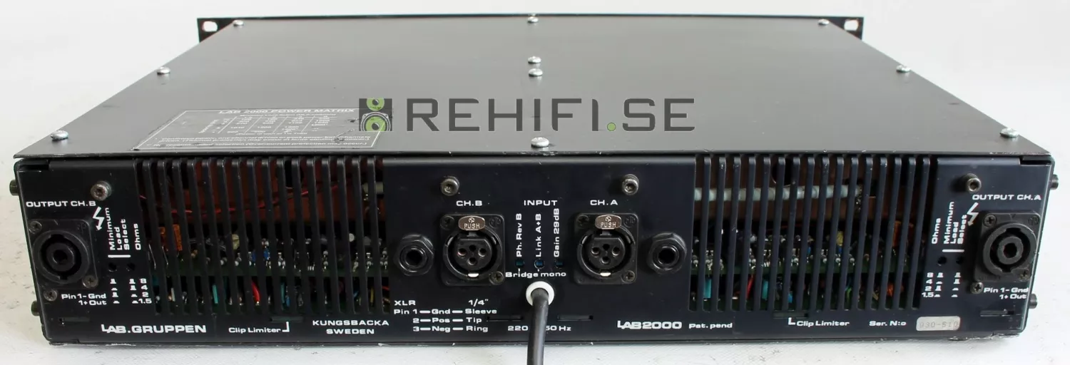 Lab Ma 2000 Lab gruppen LAB 2000C begagnat slutsteg från Rehifi