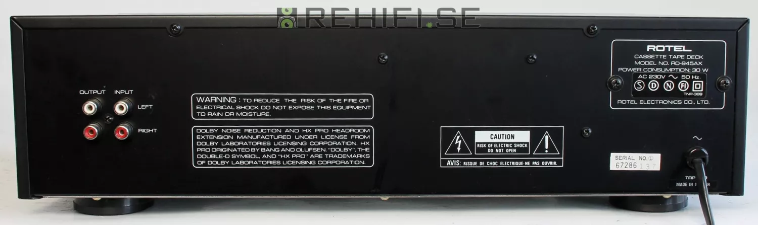 Rotel RD-945AX begagnat kassettdäck från Rehifi