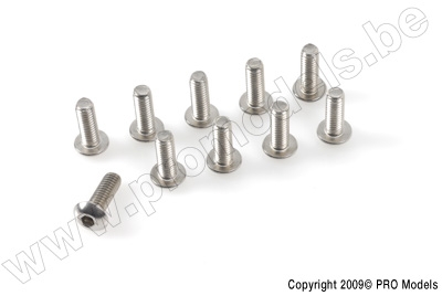 Socket low round head screw, M4X10, Inox (10pcs)