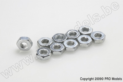 Low profile nut, M3, Galvanized Steel (10pcs)