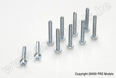 Pan head screw, M2,5X12, Galvanized Steel (10pcs)