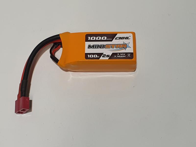 CNHL MiniStar 1000mAh 7.4V 2S 100C Lipo Batteri med deans kontakt