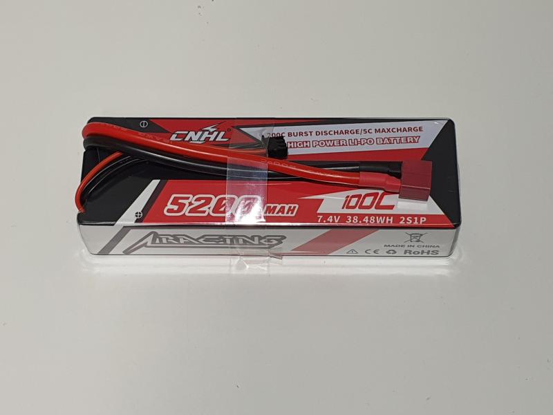 CNHL Racing Series 5200mAh 7.4V 2S 100C Hard Case Lipo Batteri med deans kontakt