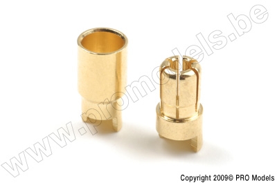 6.0mm gold connector, Male + Female (4pairs)