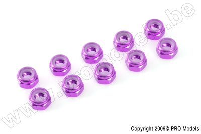 Nylstop nut M2 "Purple", Aluminium (10pcs)