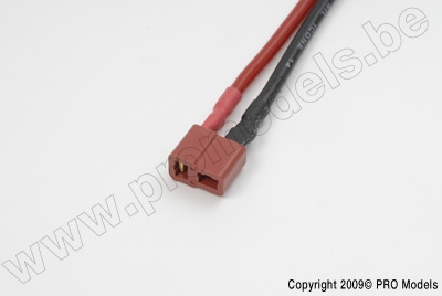 Deans connector, Female, silicon wire 14AWG, 10cm