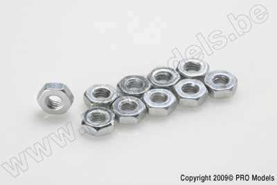 Low profile nut, M4, Galvanized Steel (10pcs)