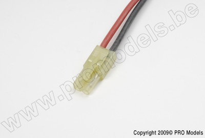 Mini Tamiya connector, Male, silicon wire 14AWG, 1