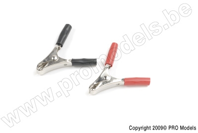 Alligator Battery clamps small, Red & Black (1set)