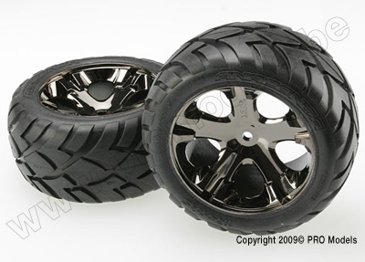 Tires & wheels, assembled, glued (All Star black c