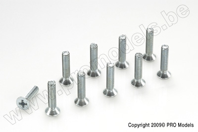 Countersunk screw, M3X8, Galvanized Steel (10pcs)
