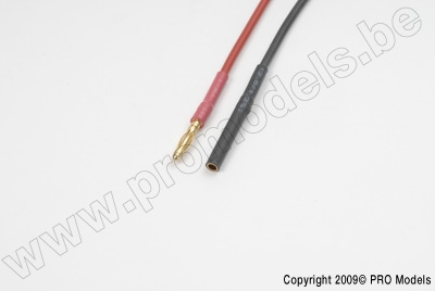 2.0mm gold connector, Male + Female, silicon wire