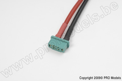MPX gold connector, Male, silicon wire 14AWG, 10cm