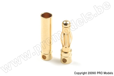 4.0mm gold connector "Long", Male + Female (4pairs